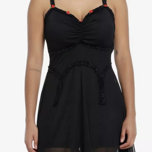 Rose Lace Hanky Hem Dress Sz XL - Picture 2 of 3